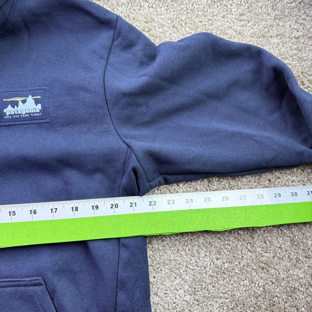 Patagonia Hoodie Sweatshirt 73' Skyline Uprisal Mens M Womens L Navy Blue NEW - Picture 6 of 8